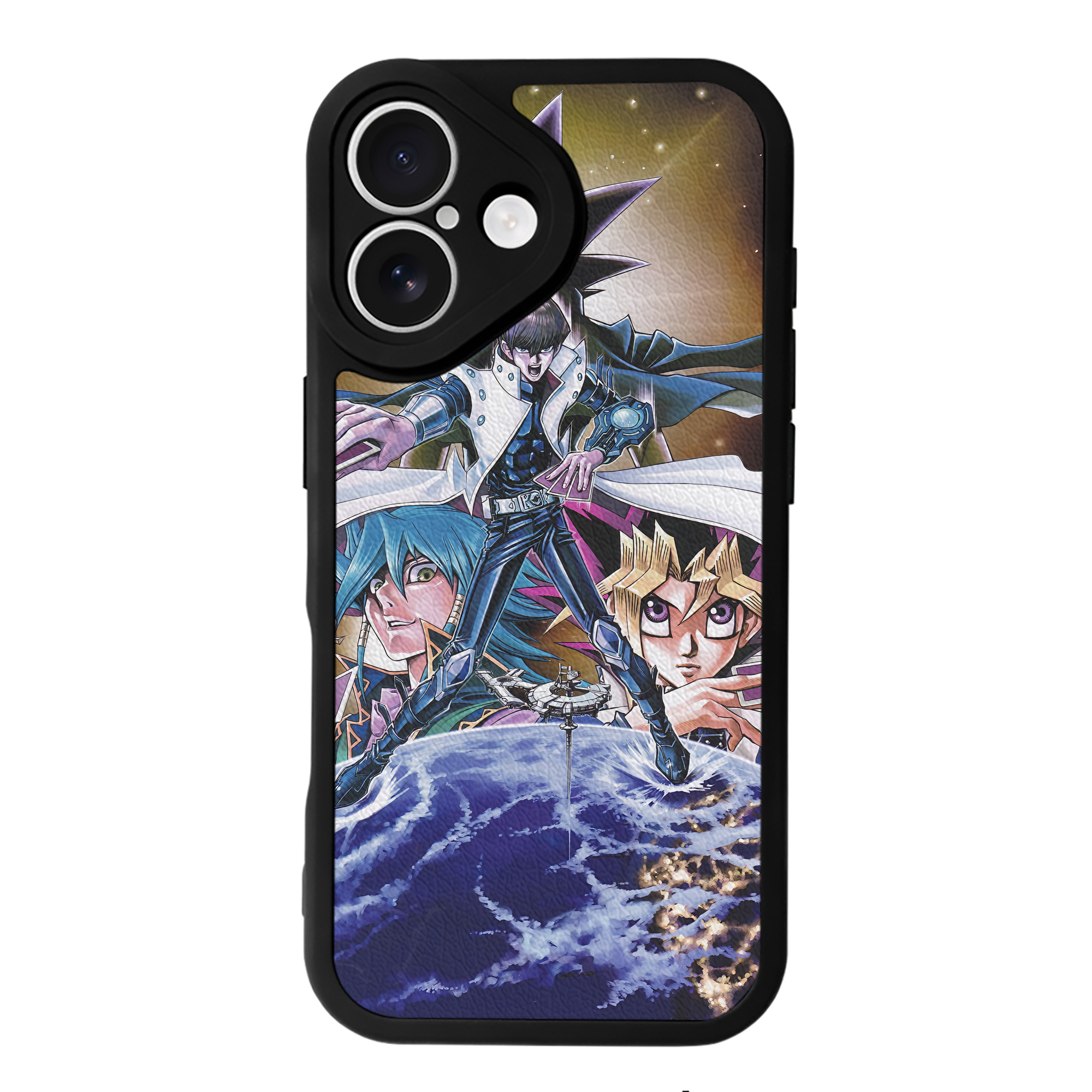 （画像用） 遊☆戯☆王 Yu-Gi-Oh! 【iPhone 16シリーズ対応】シリコンスマホケース（レザー調） 材質：シリコン